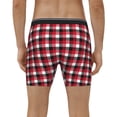thumbnail image 2 of Men's Boxer Briefs, red black buffalo plaid Soft and Breathable Mens Underwear Boxer Briefs With Widen Waist, 2 of 5