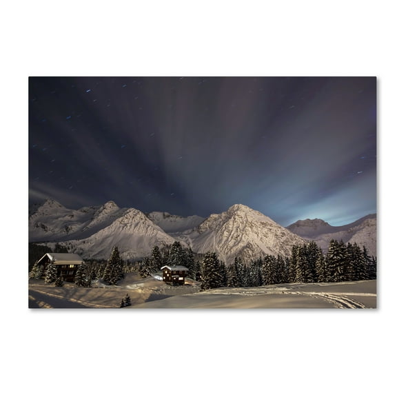 Trademark Fine Art 'Winter evening In The Mountains' Canvas Art by Ralf Eisenhut