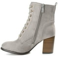 thumbnail image 3 of Journee Womens Baylor Lace Up Stacked Heel Booties, Widths Available, 3 of 10