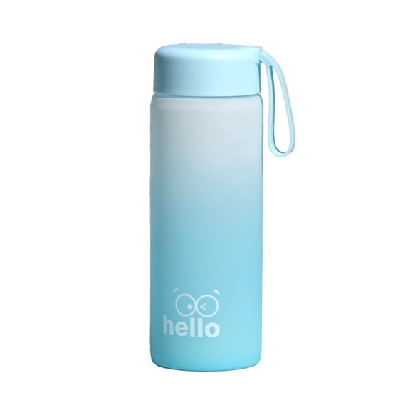 Btomtd 22oz Leak Proof Sports Water Bottle, Portable Motivational Tumbler and Cup for Womens Fitness and Outdoor Activities, Gym Water Bottle and Mug, Blue