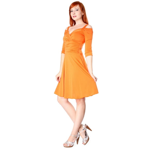 Evanese Women's Elegant Slip On Short Elegant Cocktail Dress with 3/4 Sleeves
