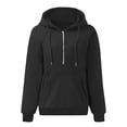 thumbnail image 4 of Bibifish Women'S Hoodies Casual Long Sleeve Half Zip Drawstring Hoodies Fashion Fall Winter Oversized Sports Pullover With Pocket, 4 of 4