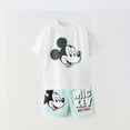 thumbnail image 4 of Conjunto de camiseta y pantalón corto de manga corta para niños y niñas, ropa de verano con estampado de dibujos animados, Tops con estampado bonito, traje informal, 4 of 4