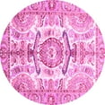 thumbnail image 1 of Ahgly Company Indoor Round Abstract Pink Modern Area Rugs, 7' Round, 1 of 4