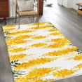 thumbnail image 2 of Yellow Floral Area Rugs 3x5 ft Watercolor Gold Flowers Leaf Washable Rug Non Slip Indoor Carpet Absorbent Floor Mat for Living Room Bedroom Dining Room, 2 of 9