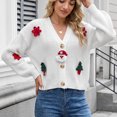 thumbnail image 5 of Enjoytime Knit Cardigan for Women Christmas Print Long Sleeve Sweater Coat Fall Winter Cozy V-Neck Button Down Outerwear, 5 of 8