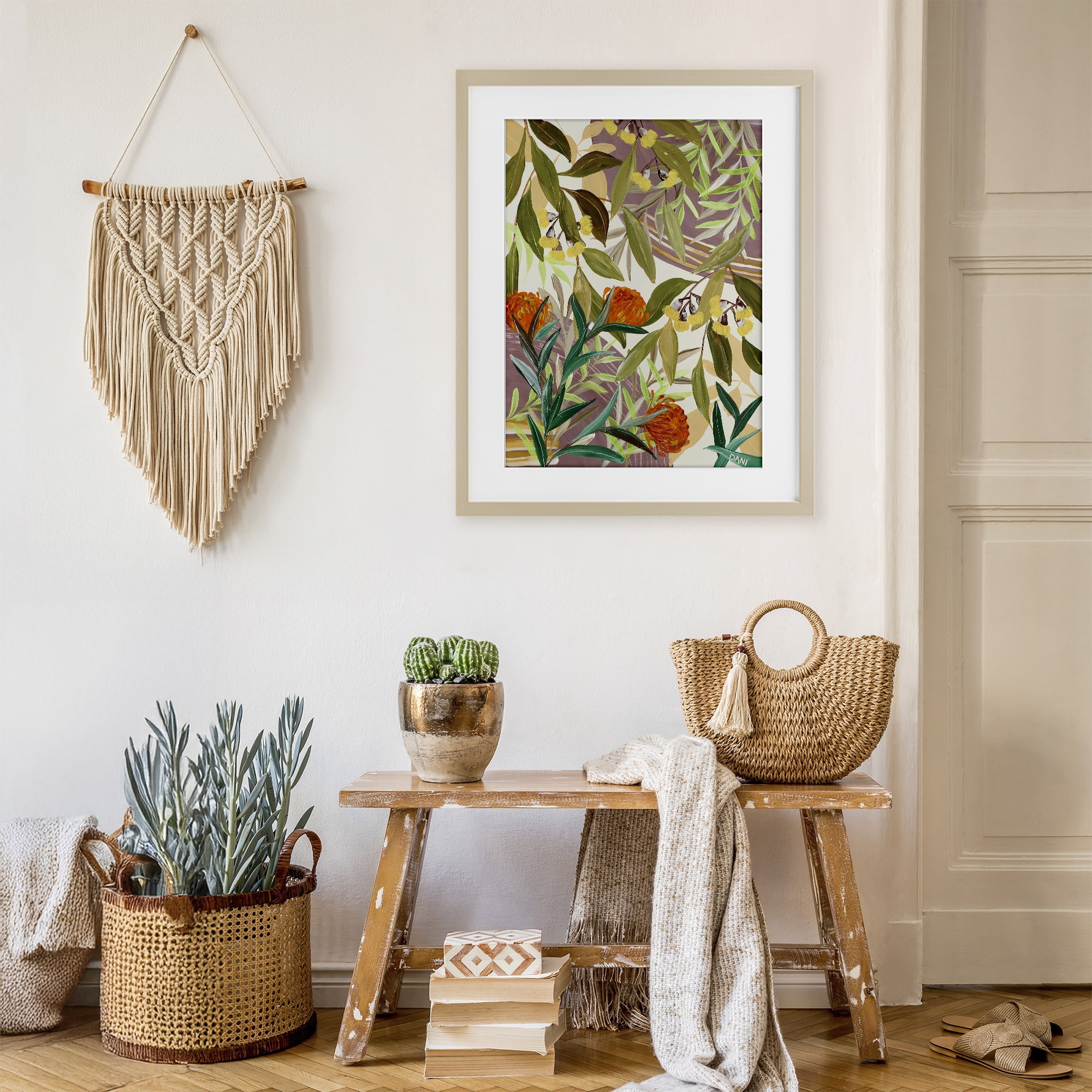Stupell Industries Walk With Me Blooms Birch Framed Print Under Glass, design by Dani Heyward
