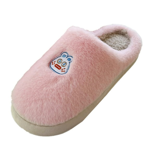 Aayomet Womens Cute Slippers Fuzzy No-Slip Slippers Closed Toe House Shoes for Indoor Outdoor,Pink 39