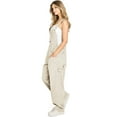 thumbnail image 2 of Revolt Plus Size Women's Juniors Baggy Straight Leg Overalls (20, Khaki), 2 of 3
