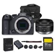 Canon EOS R7 Mirrorless Camera | 32.5MP APS-C Sensor 4K 60p Video | Fast Autofocus In-Body Stabilization for Wildlife and Sports (5137C002) + Canon RF 50mm f/1.8 STM Lens + 64GB Card + Bag