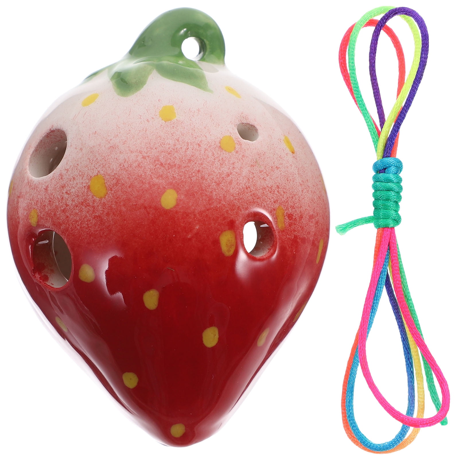 Ceramic Ocarina 6 Holes Ocarina Strawberry Shape Beginners Practice