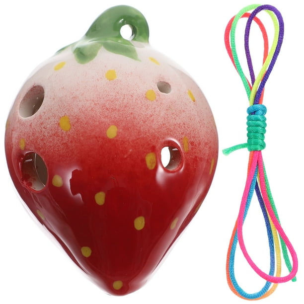 Ceramic Ocarina 6 Holes Ocarina Strawberry Shape Beginners Practice