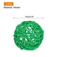 thumbnail image 2 of Unique Bargains 4 Pcs Wicker Rattan Balls 3.9 Inch Rattan Decorative Balls for Vase Fillers Craft Home Decor Deep Green, 2 of 5