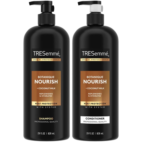 TRESemmé Shampoo and Conditioner Set, Botanique Nourish – Anti-Frizz Hair Products with Coconut Milk & Aloe Vera, 28 Oz Ea