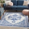 thumbnail image 4 of 6â€™ x 9â€™ Ivory and Blue Persian Medallion Area Rug, 4 of 5