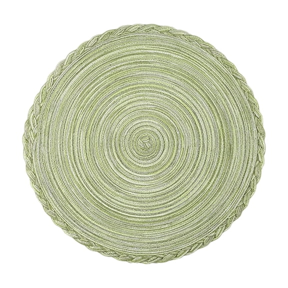 Yatlte Round Braided Placemats, Washable Place Mats | Non Slip Heat Resistant Fabric Polyester Dining Table Mats for Home Kitchen Table Wedding Dinner Party Decor