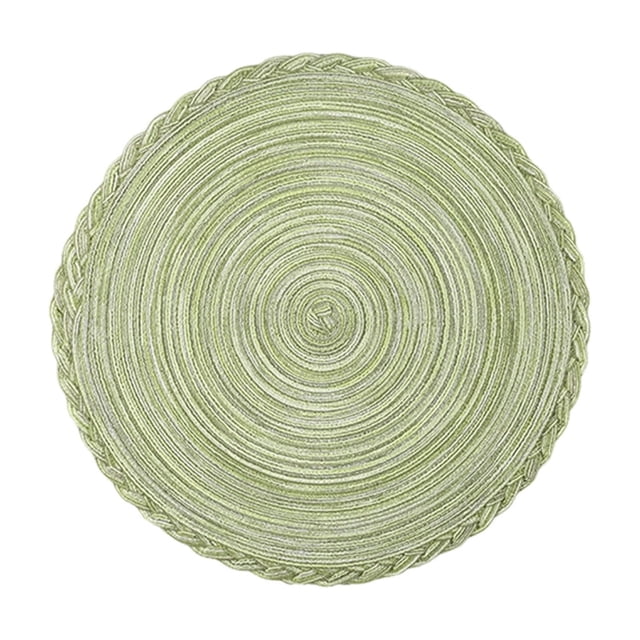 COM1950s Round Lace Trim Placemat, 15 Inch Heat Resistant and Non Slip Table Mat, Washable Polyester Fabric Place Mats for Dining Table