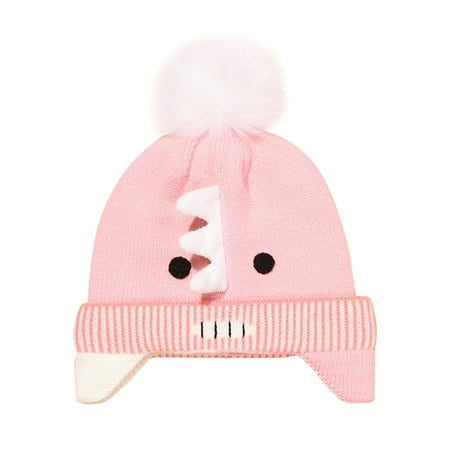 

Girls Boys Hats Caps Kids Baby Toddler Soft Warm Knit Cartoon Dinosaur Hat Kids Winter Hat With Hood Cap