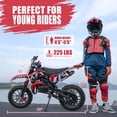 thumbnail image 7 of MX Moto 49CC Kids Dirt Bike, 2-Stroke Gas Powered off Road Motorcycle, Tire Shock Absorber Spring Soft Seat Cushion with F & R Disc Brake, Max Speed 24 mph, with Armor, 7 of 7