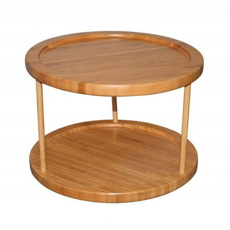 Sorbus 2 Tier Bamboo Turntable Tray Add Extra Space To Your