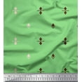 thumbnail image 2 of Soimoi Green polyester Crepe Fabric Butidar Jamdani Print Fabric by the Yard 52 Inch Wide, 2 of 2