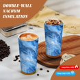 thumbnail image 4 of Stainless Steel Coffee Cup 7.7×2.6×3.5in Tapered Design Nylon Woven Wrist Strap Portable Durable Cup Bottom With Non-Slip Sticker Steelblue Marble_1, 4 of 8