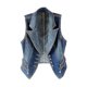 thumbnail image 2 of Chaleco vaquero sin mangas para mujer, chaleco vaquero azul profundo con cuello de traje, pantalón corto informal, chaquetas ajustadas para mujer 2021, 2 of 5