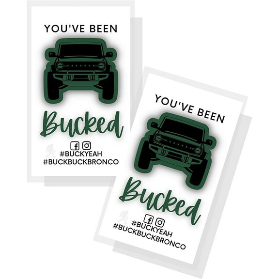 You Have Been Bucked Hang Tag with Eruption Green Bronco  Buck Buck Bronco  50 Pack  2 x 3.5" inches Business Sized Card  Buck Buck Bronco  Buck Yeah Bronco Tag Attach To Bronco Horse Figurine...