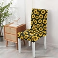 thumbnail image 4 of Sunflower Chair Covers for Dining Room Set of 4, Stretch Dining Chair Cover 4 Pieces, Washable Kitchen Parsons Chair Slipcovers 4 Pack, Removable Seat Protector for Home and Party, 4 of 5