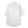 thumbnail image 3 of Telankuip Japanese Style Summer Men's Button down Shirts Lightweight Loose Fit Jacquard Weave Textured Short Sleeve Casual Top for Beach Vacation and Daily Wear White XL, 3 of 3