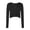 Black, variant on Sun Knit Cardigan Women's Ice Silk Cooling Thin Short Shawl Sunscreen Top Trip Air-Conditioned Coat (Blue, A)