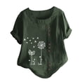 thumbnail image 5 of Azrian Plus Size Tops for Womens,Pullover Shirt Autumn Winter Women's Summer Casual Round Neck Short Sleeve Printed Loose Shirt Cheap on, 5 of 6