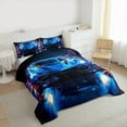 thumbnail image 3 of Manfei Cool Racing Car Bedding Comforter Set for Teens Boys, Blue Sports Car Twin Comforter Sets, Speed Extreme Sport Game Bedding Set, Super Cozy Room Decor Reversible 2-Piece, 3 of 8