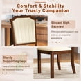 thumbnail image 6 of Costway Dining Chair Set of 2 Upholstered Kitchen Chair with PU Leather & Rubber Wood Frame, 6 of 9
