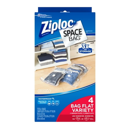 Ziploc Space Bag Vacuum Seal Dual Use Flat Combo Storage Bag - www.bagssaleusa.com