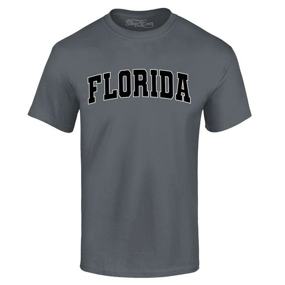 Shop4Ever Men's Florida State Letter Print Graphic T-shirt Large Black