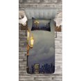 thumbnail image 3 of Ambesonne Night Quilted Bedspread Set 2 Pcs, Westminster Bridge London, Twin Size, Pale Grey Yellow, 3 of 3