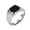 Silver, variant on Men's Square Black Onyx Signet Ring Classic Minimalist Polish Plain Gemstone Band Ring Black Size 8