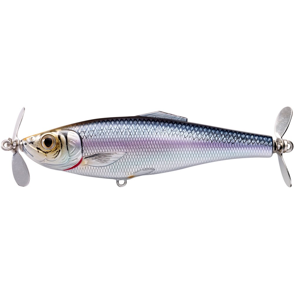 LiveTarget Blueback Herring Double Prop, Silver/Blue