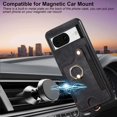 thumbnail image 2 of ShellTech Case for Google Pixel 8,Magnetic Leather Card Holder Wallet RFID-Blocking Case Shockproof TPU Ring Holder Kicsktand Cover with Wrist Strap,Black, 2 of 7