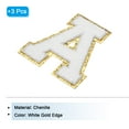 thumbnail image 3 of Chenille Letters A Patches 4-1/2 Inch Iron on Letters A Patches Golden Glitter for Clothing, Pack of 3(White), 3 of 6