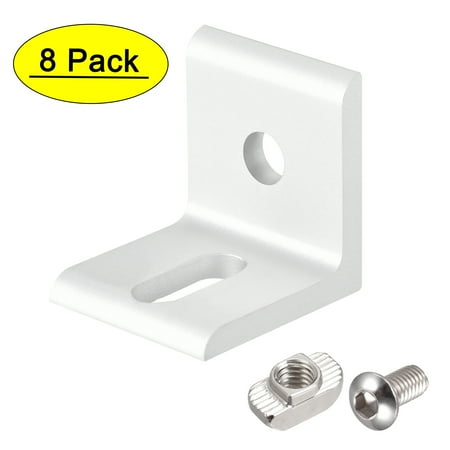

Uxcell 1.18 x 1.18 x 1.02 Inside Corner Brace L Shape w Screws and Nut Aluminum profile 8Pack