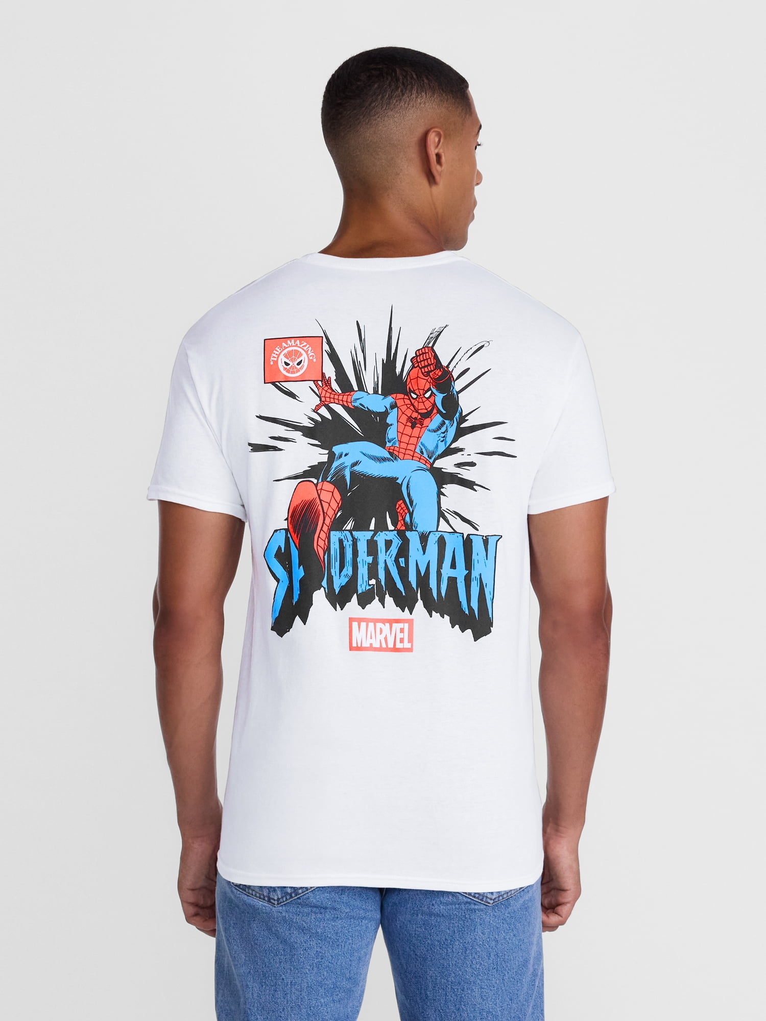 Marvel's Spider-Man Men's and Big Men's Front Back Graphic Cotton Tee, Sizes S-3XL