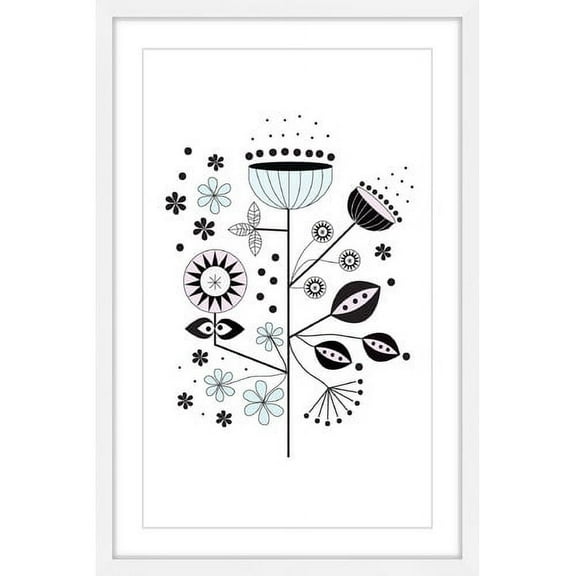 "Floral Geometry" Framed Painting Print