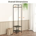 thumbnail image 2 of Giantex Corner Hall Tree, Freestanding Entryway Coat Storage Rack w/Shelves, Black, 2 of 5