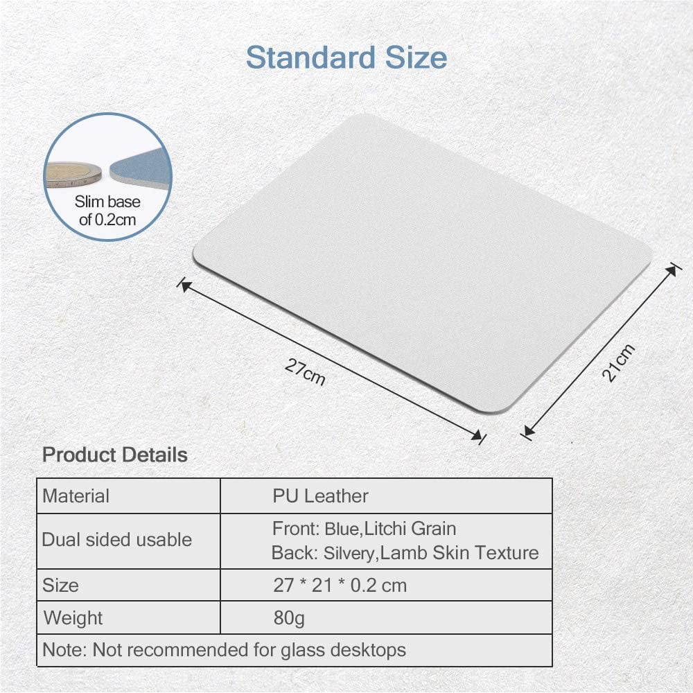 AtailorBird Mouse Pad Dual-Sided Mat Waterproof PU Leather Mousepad 10.6x8.2for Home Office 