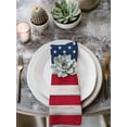 thumbnail image 3 of Cloth Napkins Set of 2 - 20x20 Inches, Wooden American Flag Washable Reusable Table Napkins, Independence Day Star Striped Flag Soft & Absortbent Dining Napkin for Party Wedding Hotel Restaurant, 3 of 8