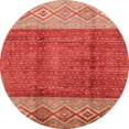 thumbnail image 1 of Ahgly Company Tapis Rond Abstrait Rouge pour Intérieur, 7 Pieds Rond, 1 of 6