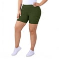 thumbnail image 5 of YOIAVAIOY Plus Size Biker Shorts for Women Ribbed Knit Stretchy High Waisted Running Workout Yoga Lounge Shorts 2026 Army Green L, 5 of 10