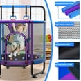 thumbnail image 4 of YORIN Trampoline for Kids, 55'' Mini Trampoline for Toddlers with Swing, Enclosure Net and Basketball Hoop, 4.5FT Indoor/Outdoor Kids Round Trampoline with Adjustable Gymnastics Bars, Gifts for Kids, 4 of 7